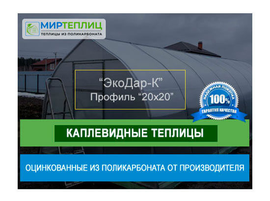 Купить каплевидную теплицу оцинкованную из поликарбоната по низкой цене в Челябинске!